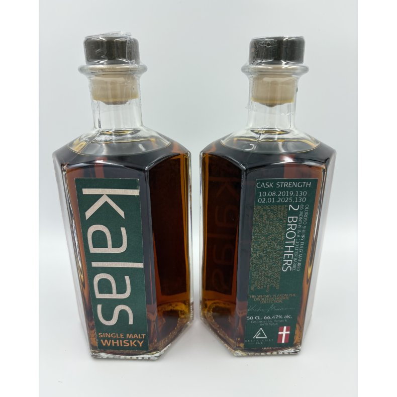 KALAS - 2 BROTHERS - Oloroso Sherry Fad - Cask Strength 66,47% - SIDSTE FLASKE